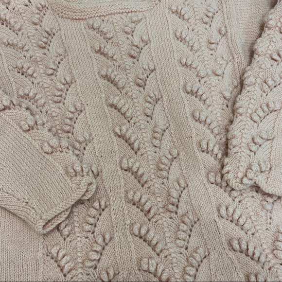 Vintage Knit Pom Pom Light Pink Sweater - Picture 10 of 14